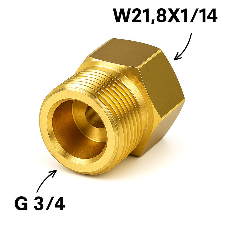 Regolatore/Riduzione bombola W21,8x1/14 a 3/4&quot; Vogelmann