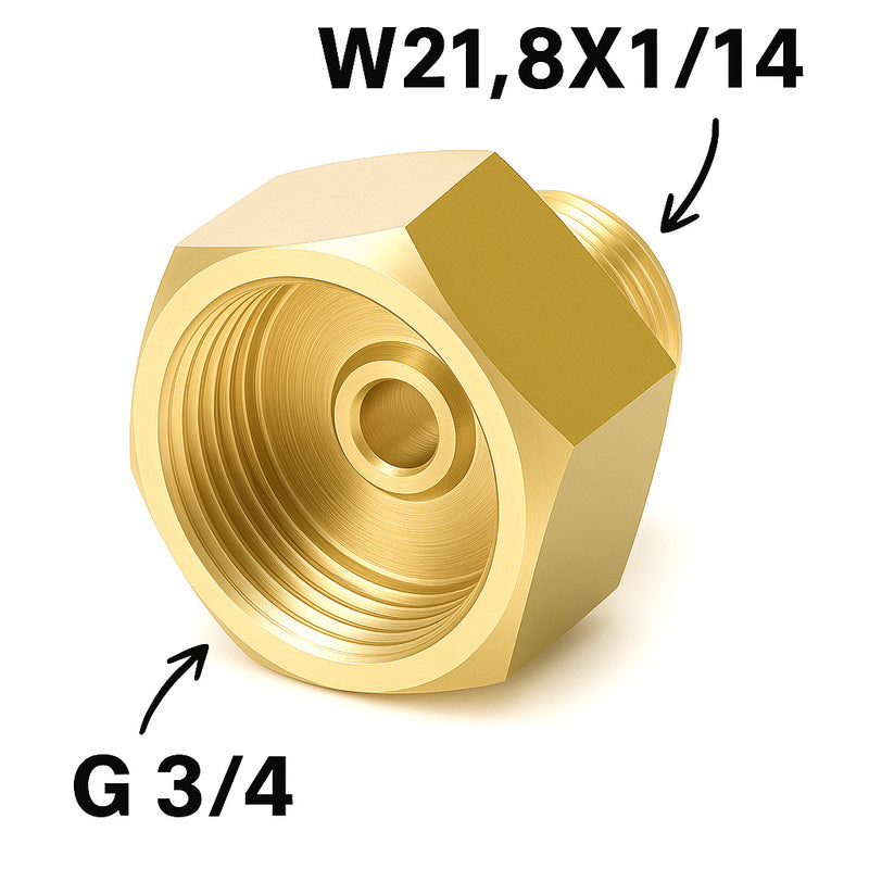 Regolatore/Riduzione bombola 3/4&quot; a W21,8x1/14 Vogelmann