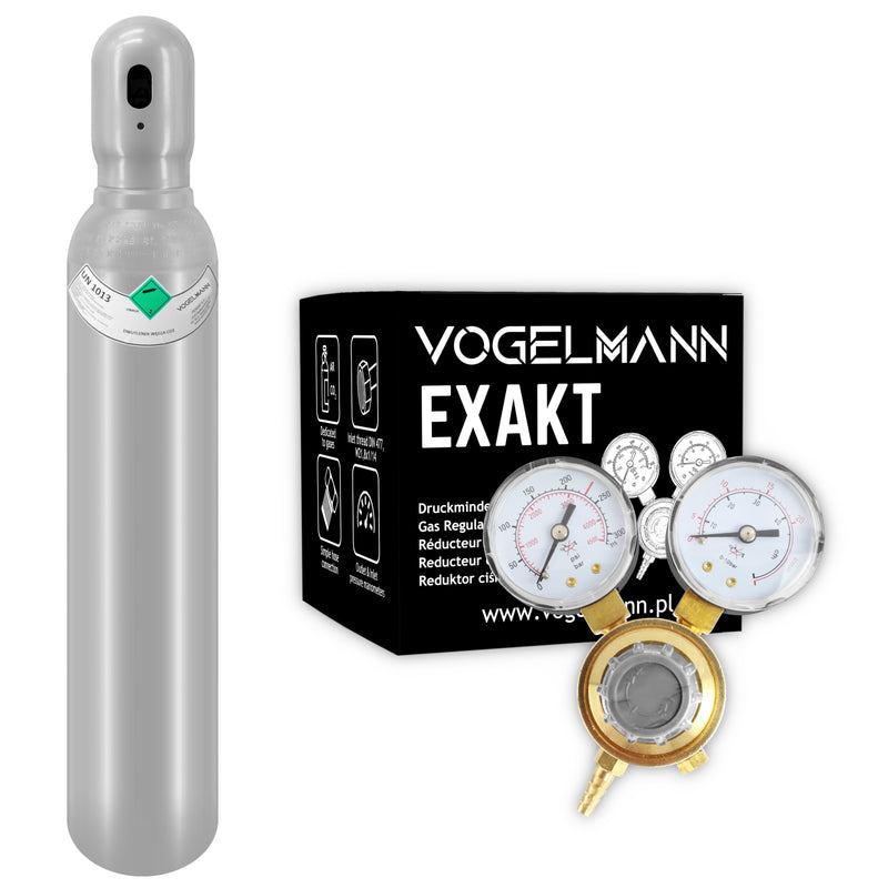 CO2 full gas cylinder 8L 1,5m3 with Regulator Exakt Vogelmann