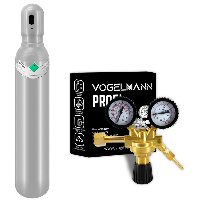 CO2 full gas cylinder 8L 1,5m3 with Regulator Profi Vogelmann