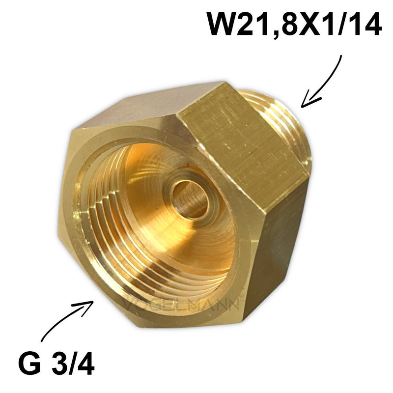 Regulator/Bottle reduction 3/4" to W21,8x1/14 Vogelmann