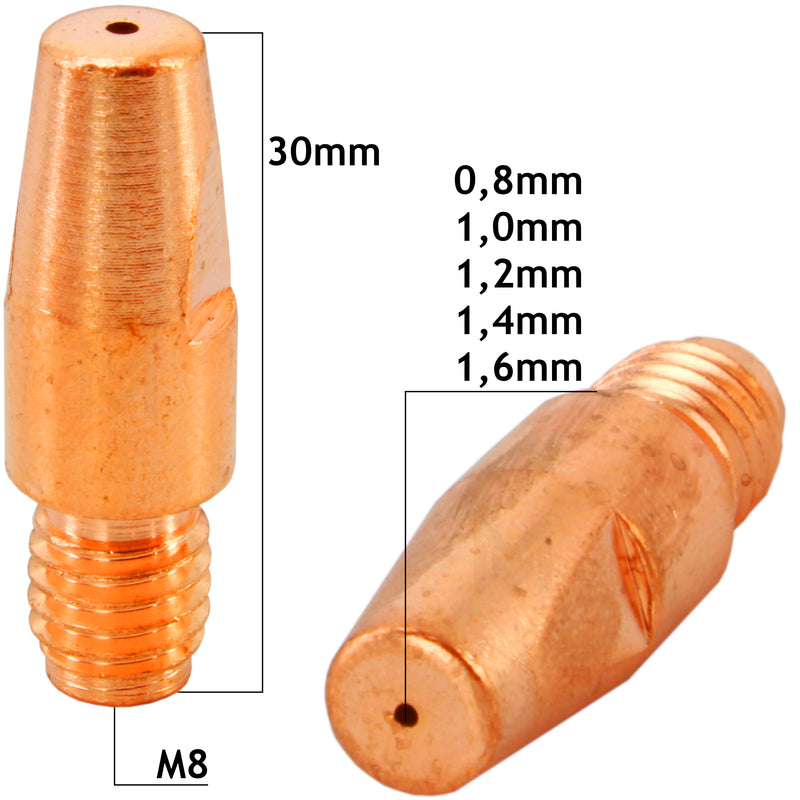 20pcs Contact Tips M8x30 MB-36 MB-401 MB-501 Vogelmann